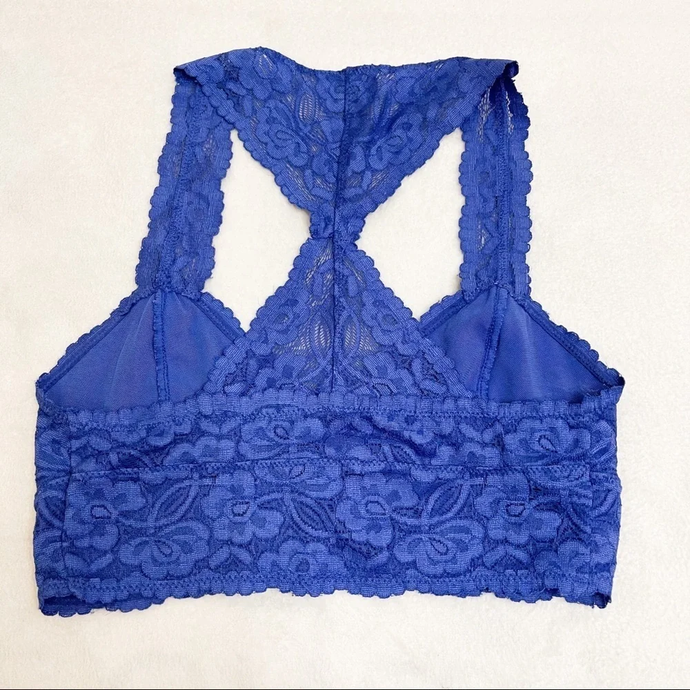Free People Lace Racerback Bralette Blue